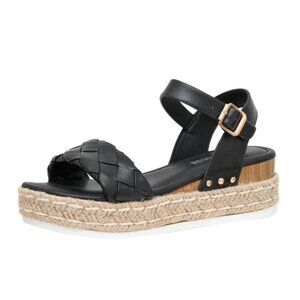 Cushionaire Mae Woven Espadrille Wedge Sandal Size 8